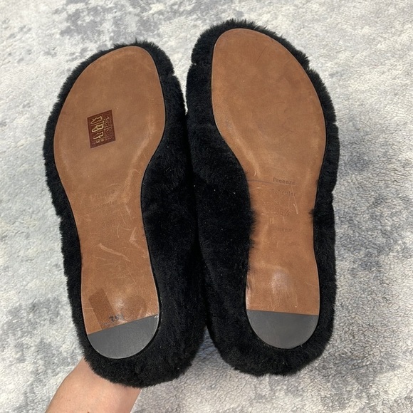New Proenza Schouler Rondo Genuine Shearling Slip On Shoe Slide Black Fuzzy Sz 6 - Picture 12 of 14